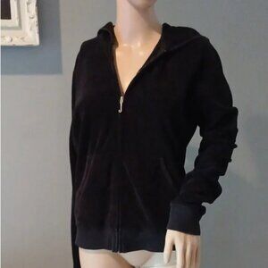 JUICY Couture Y2K vintage terry cloth black zip up hoodie XL